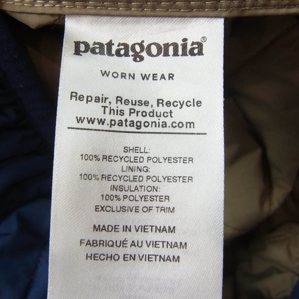 patagonia パタゴニア 27610 Diamond Quilted Bomber Hoody ダイアモンド キルト ボマー フーディ ジャケット ネイビー系 M【中古】