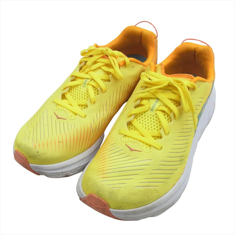 HOKA ONE ONE ホカ オネオネ 1121370 RINCON 3 WIDE ランニング シューズ スニーカー イエロー系 27.5cm【中古】