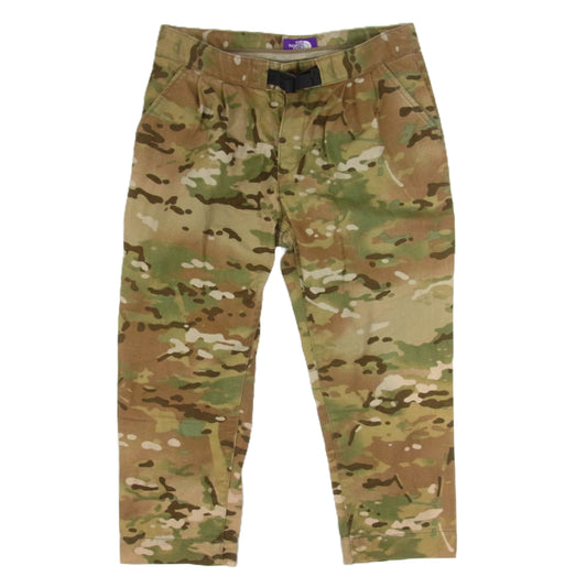 THE NORTH FACE ノースフェイス NTW5164N PURPLE LABEL コットン カモフラ タック ヘリンボーン パンツ ブラウン系 28【中古】