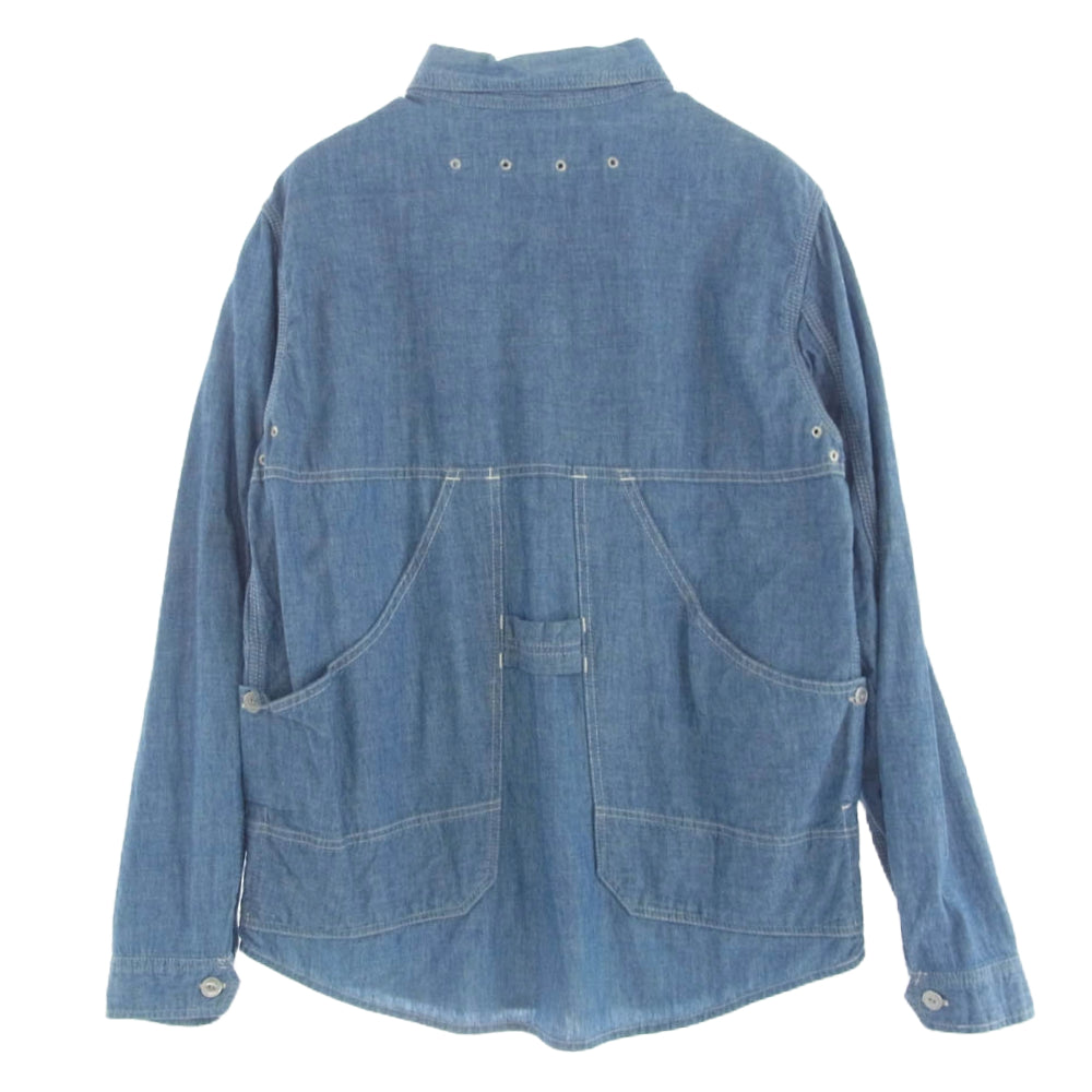 SASAFRAS ササフラス SF-9413 フォールリーフ 長袖 シャンブレーシャツ ブルー系 S【中古】