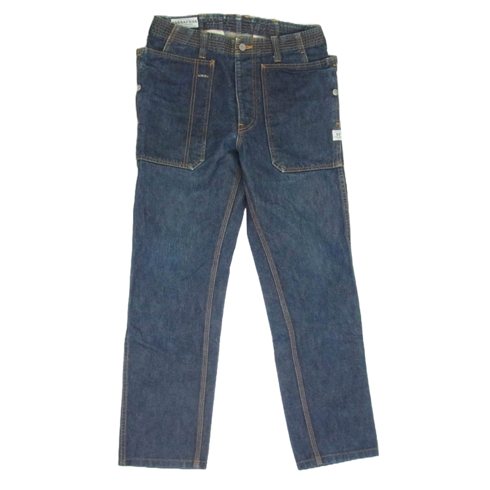 SASAFRAS ササフラス フォールリーフ パンツ デニム インディゴブルー系 S【中古】