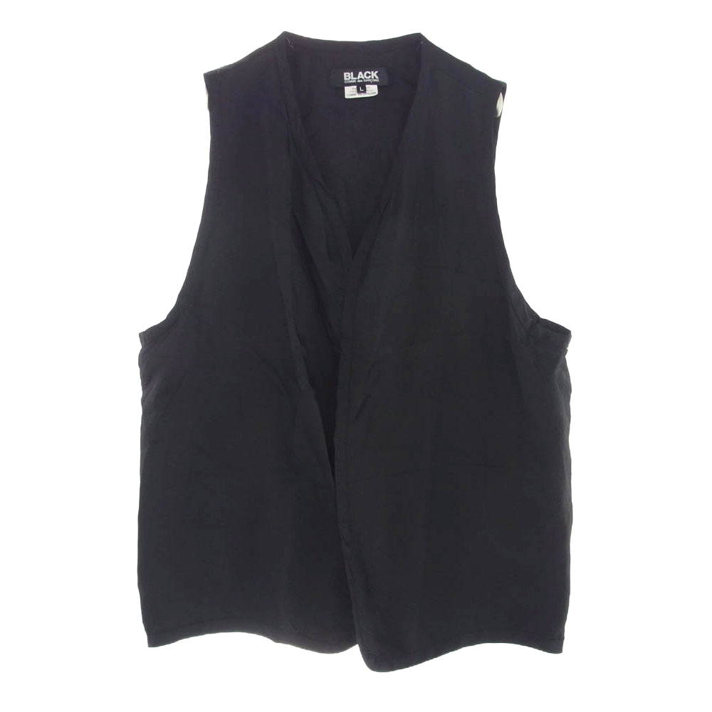 BLACK COMME des GARCONS ブラックコムデギャルソン 1G-V002 AD2020 レーヨン バック刺繍 ベスト ブラック系 L【中古】