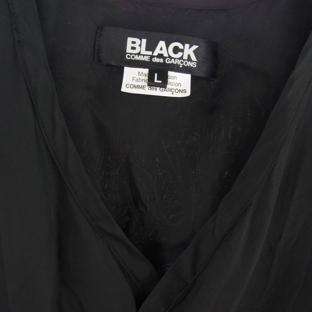 BLACK COMME des GARCONS ブラックコムデギャルソン 1G-V002 AD2020 レーヨン バック刺繍 ベスト ブラック系 L【中古】