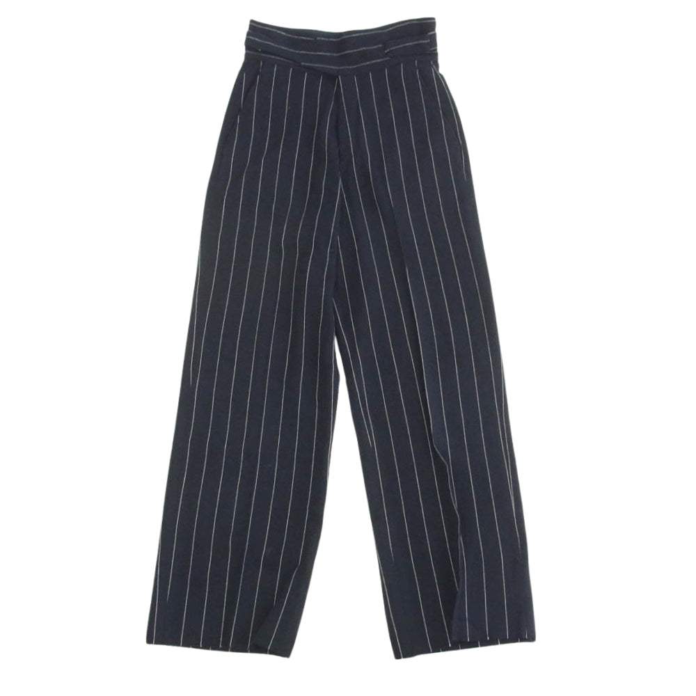 ジョンリンクス JL106-JK197 STRIPE JACKET ウール カシミヤ混 ノーカラー ストライプ ジャケット スラックスパンツ セットアップ ネイビー系 M【中古】