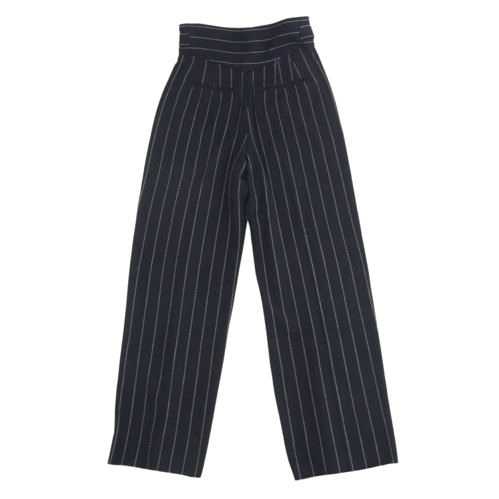 ジョンリンクス JL106-JK197 STRIPE JACKET ウール カシミヤ混 ノーカラー ストライプ ジャケット スラックスパンツ セットアップ ネイビー系 M【中古】