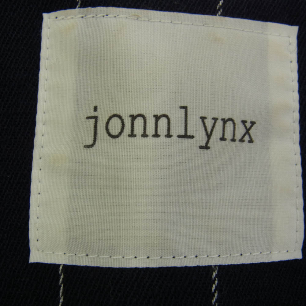 ジョンリンクス JL106-JK197 STRIPE JACKET ウール カシミヤ混 ノーカラー ストライプ ジャケット スラックスパンツ セットアップ ネイビー系 M【中古】