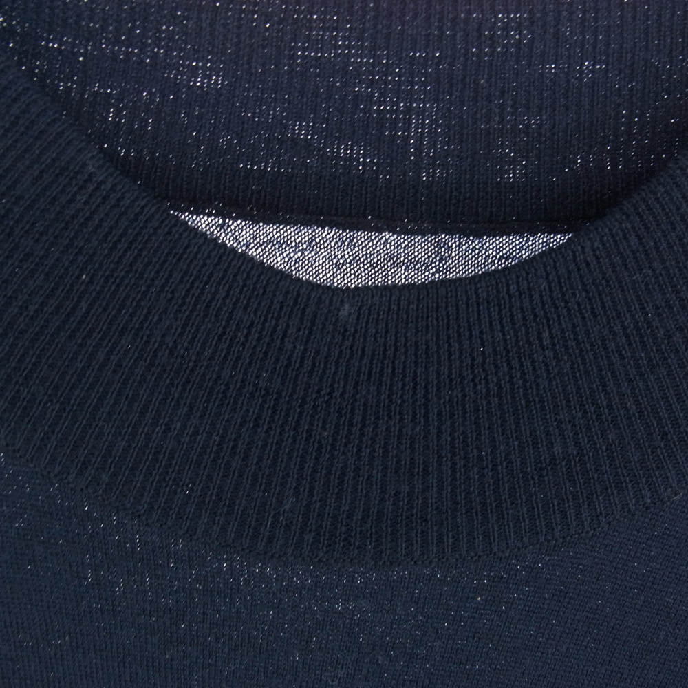 JOHN SMEDLEY ジョンスメドレー 英国製 モックネック ウール セーター ニット ネイビー系 M【中古】