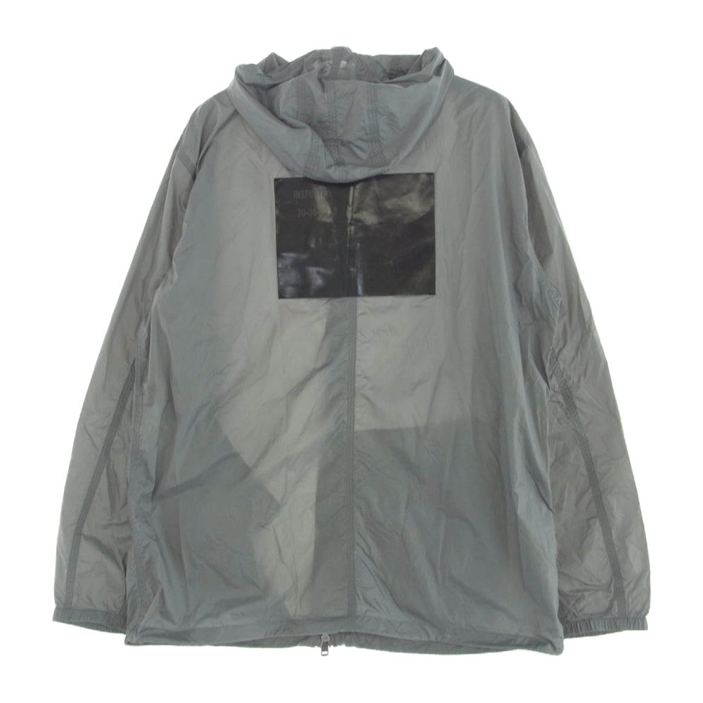JIL SANDER ジルサンダー バックプリントパッチ ダブルジップ ナイロン フーデッド ジャケット グレー系 50【中古】