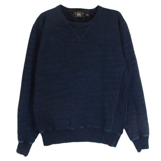 RRL ダブルアールエル スウェット トレーナー インディゴ 両Vガゼット ネイビー系 S【中古】