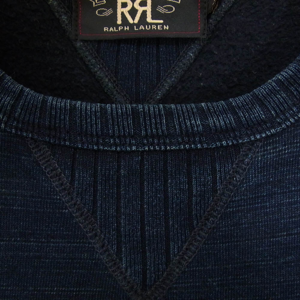 RRL ダブルアールエル スウェット トレーナー インディゴ 両Vガゼット ネイビー系 S【中古】