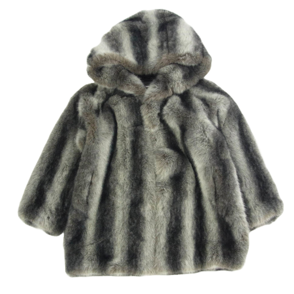 スモークライズ JJ9088 FULL FAUX FUR COAT フル フェイク ファー コート ジャケット M/L ホワイト系 ブラック系 M/L【新古品】【未使用】【中古】