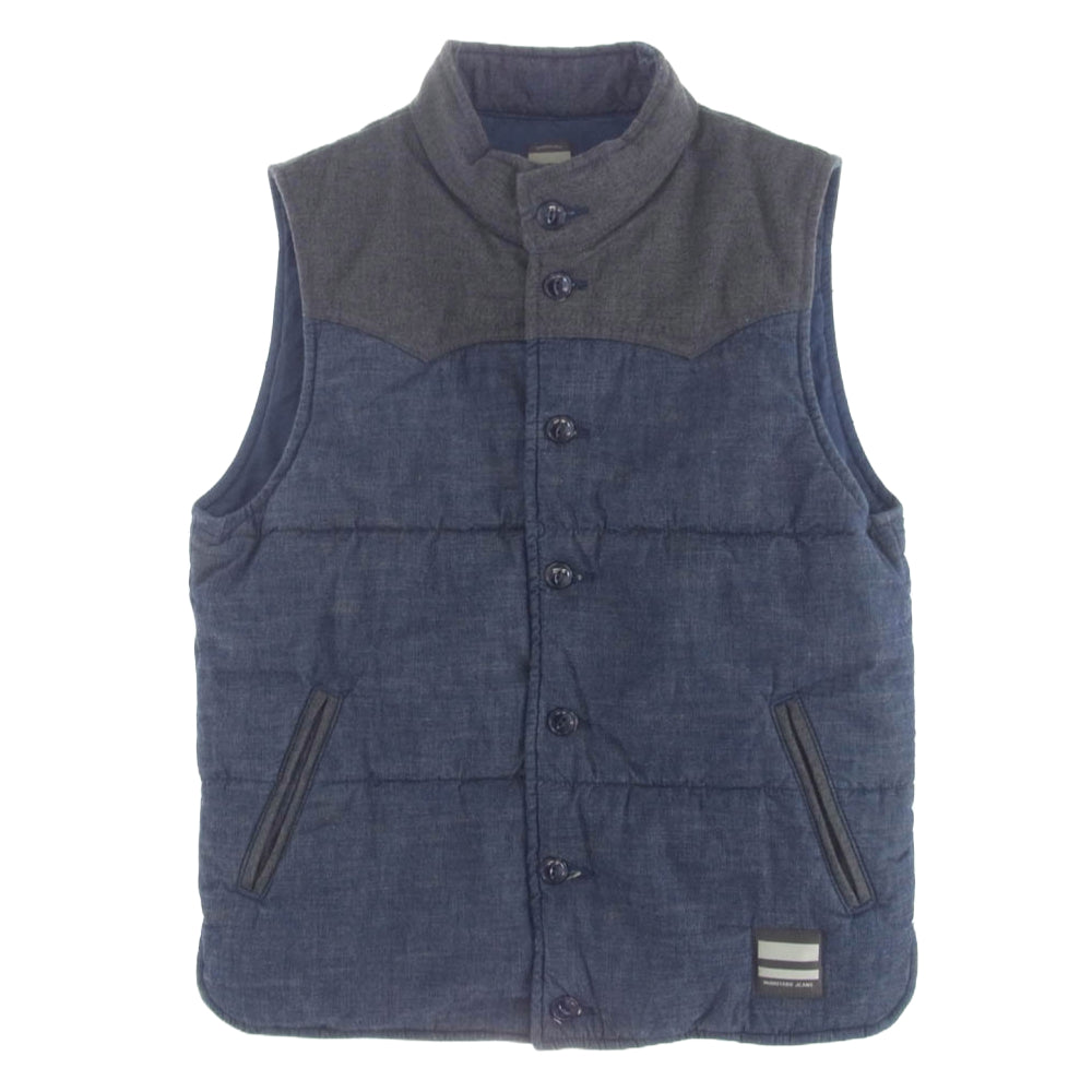 MOMOTARO JEANS 桃太郎ジーンズ デニム 中綿 ベスト インディゴブルー系 38【中古】
