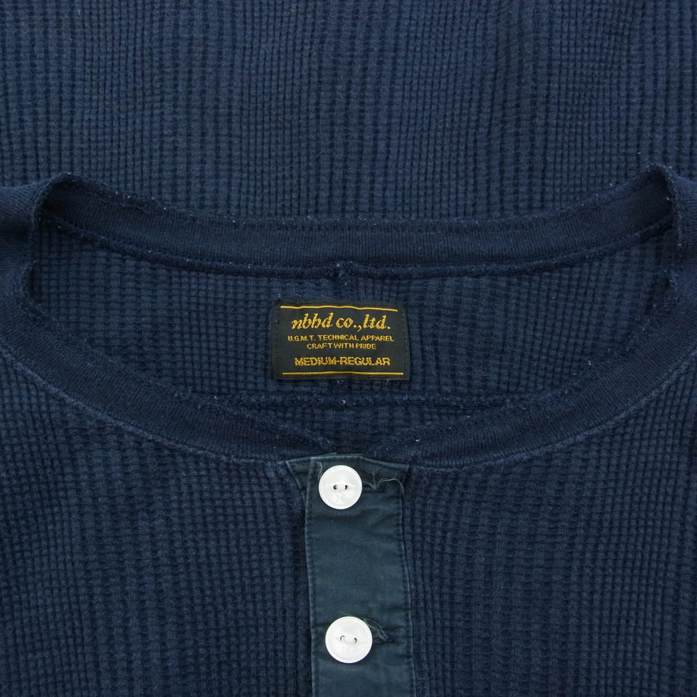 NEIGHBORHOOD ネイバーフッド 122ATNH-CSM06 ヘンリーネック コットン サーマル カットソー 長袖 ネイビー系 M【中古】