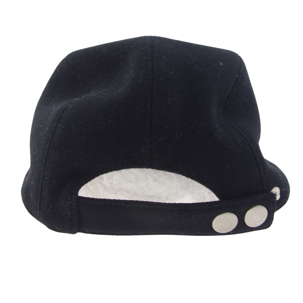 HERMES エルメス ネバダ シルヴェル ホースレザー パッチ キャップ ブラック系 60【中古】