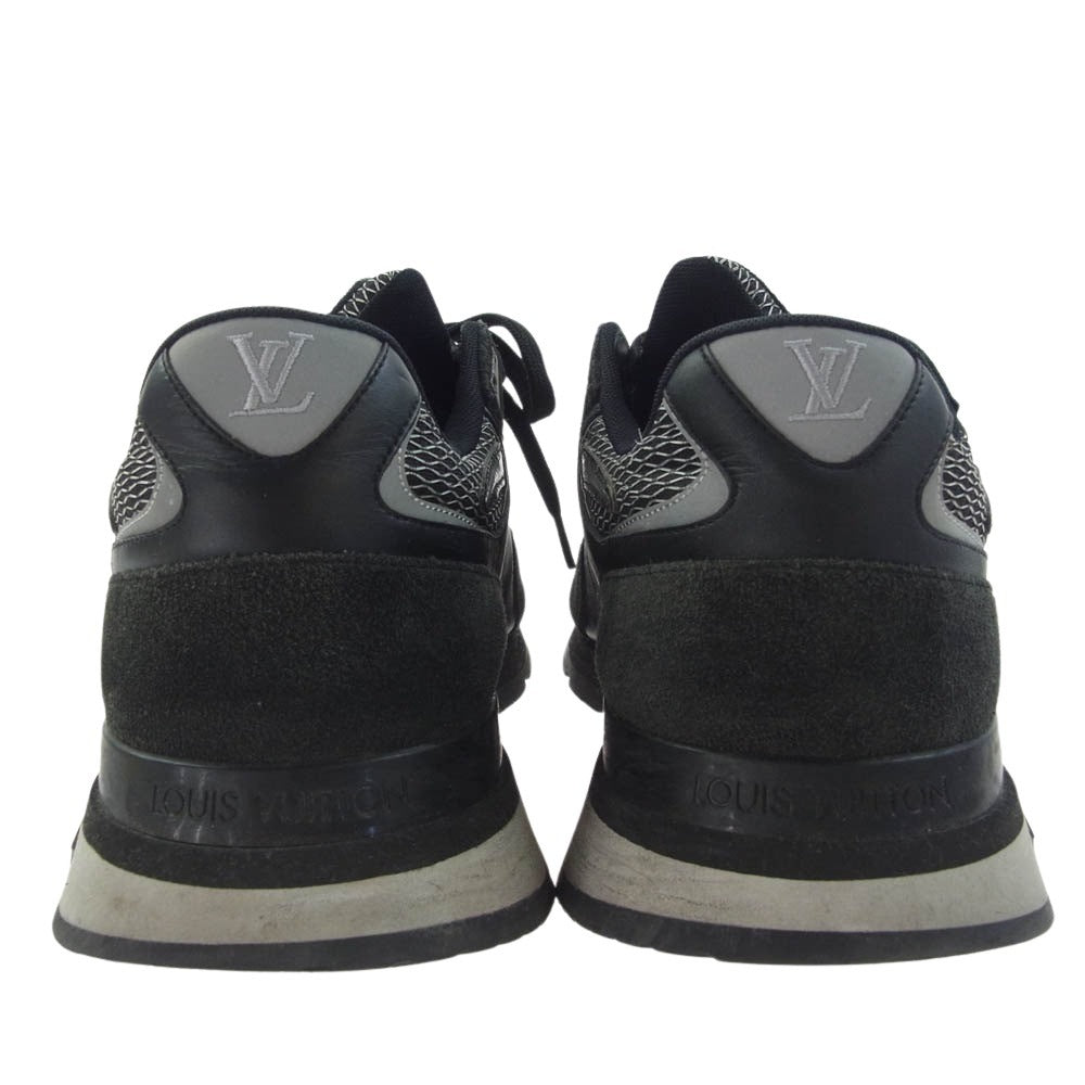 LOUIS VUITTON ルイ・ヴィトン 1A9J1D GO1201 ランアウェイ ライン スエード ローカット スニーカー ブラック系 7.5【中古】