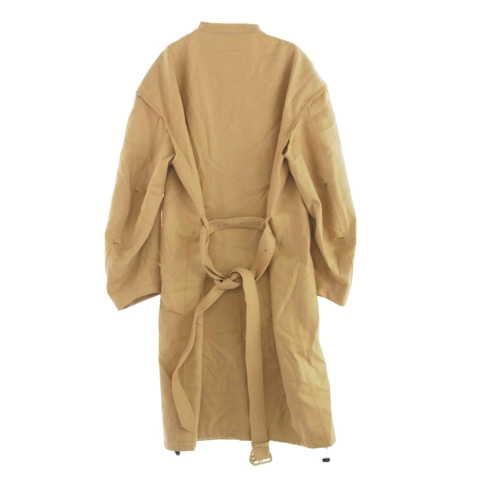 ネーム 17AW NMCO-17AW-002 ウール ダブルクロス ベルテッド フルジップ コート ライトブラウン系 1【中古】
