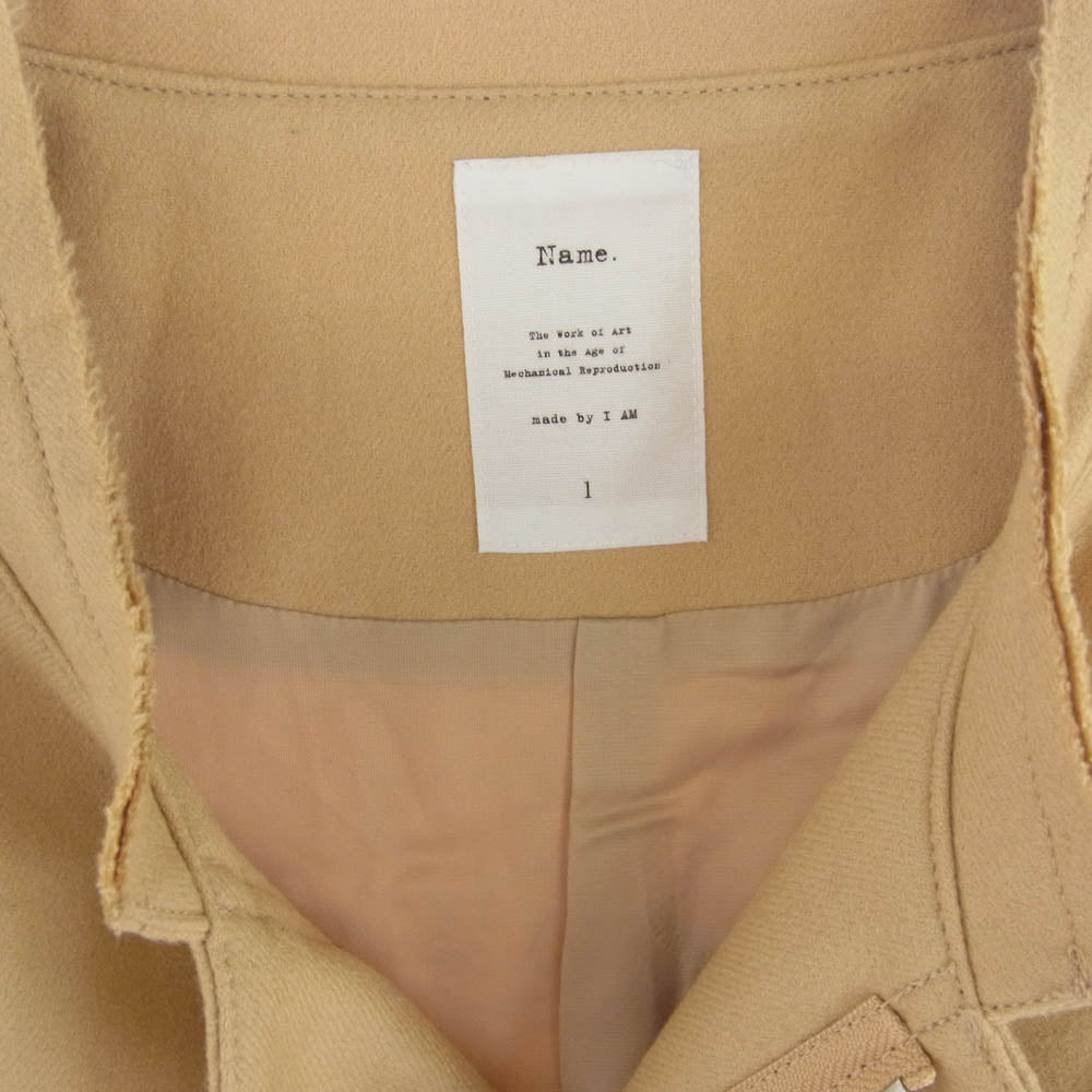 ネーム 17AW NMCO-17AW-002 ウール ダブルクロス ベルテッド フルジップ コート ライトブラウン系 1【中古】