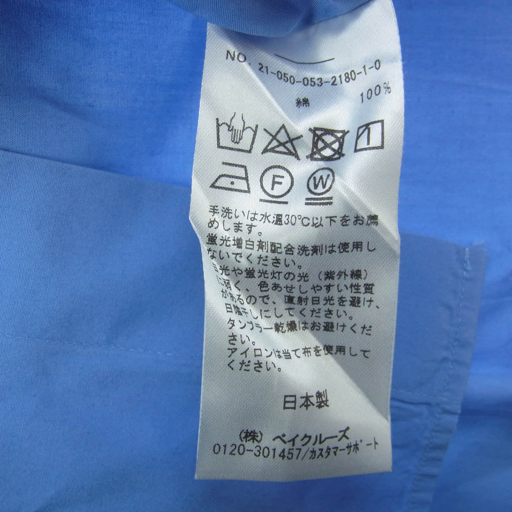 エルイー 21-050-053-2180-1-0 EXTRA WIDE REGULAR COLLAR エクストラ ワイド レギュラーカラー 長袖 シャツ ブルー ブルー系 2【中古】