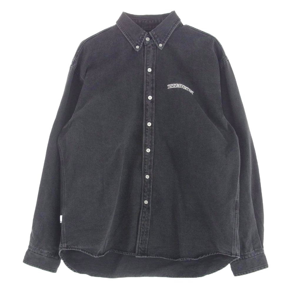 ディスイズネバーザット Washed Denim Shirt ウォッシュド デニムシャツ グレー系 L【中古】