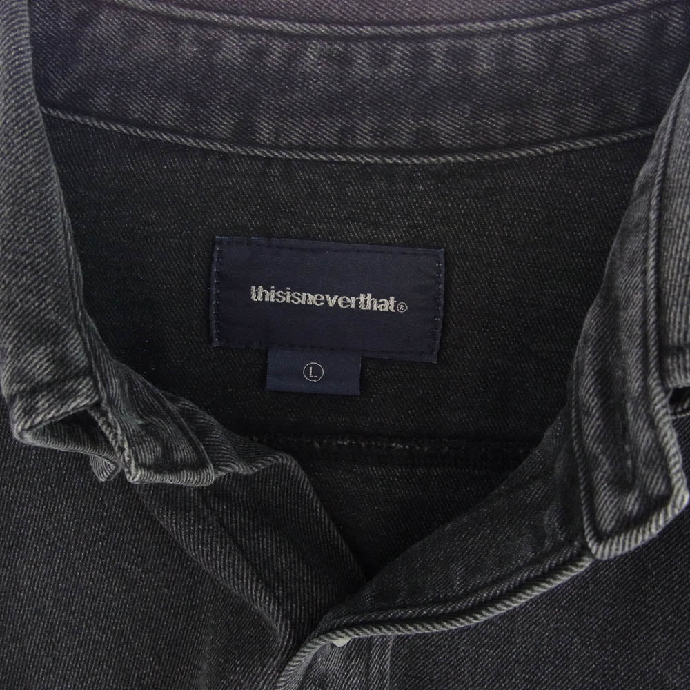 ディスイズネバーザット Washed Denim Shirt ウォッシュド デニムシャツ グレー系 L【中古】