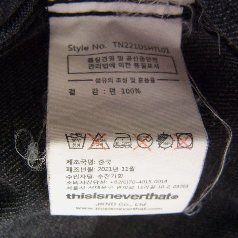 ディスイズネバーザット Washed Denim Shirt ウォッシュド デニムシャツ グレー系 L【中古】