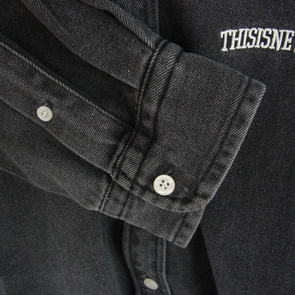 ディスイズネバーザット Washed Denim Shirt ウォッシュド デニムシャツ グレー系 L【中古】