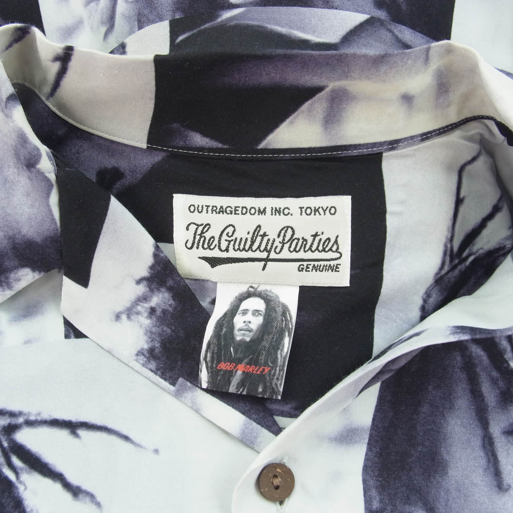 WACKO MARIA ワコマリア BOB MARLEY HAWAIIAN SHIRT L/S ボブマーリー ロングスリーブ ハワイアン 長袖 シャツ ホワイト マルチカラー系 M【中古】