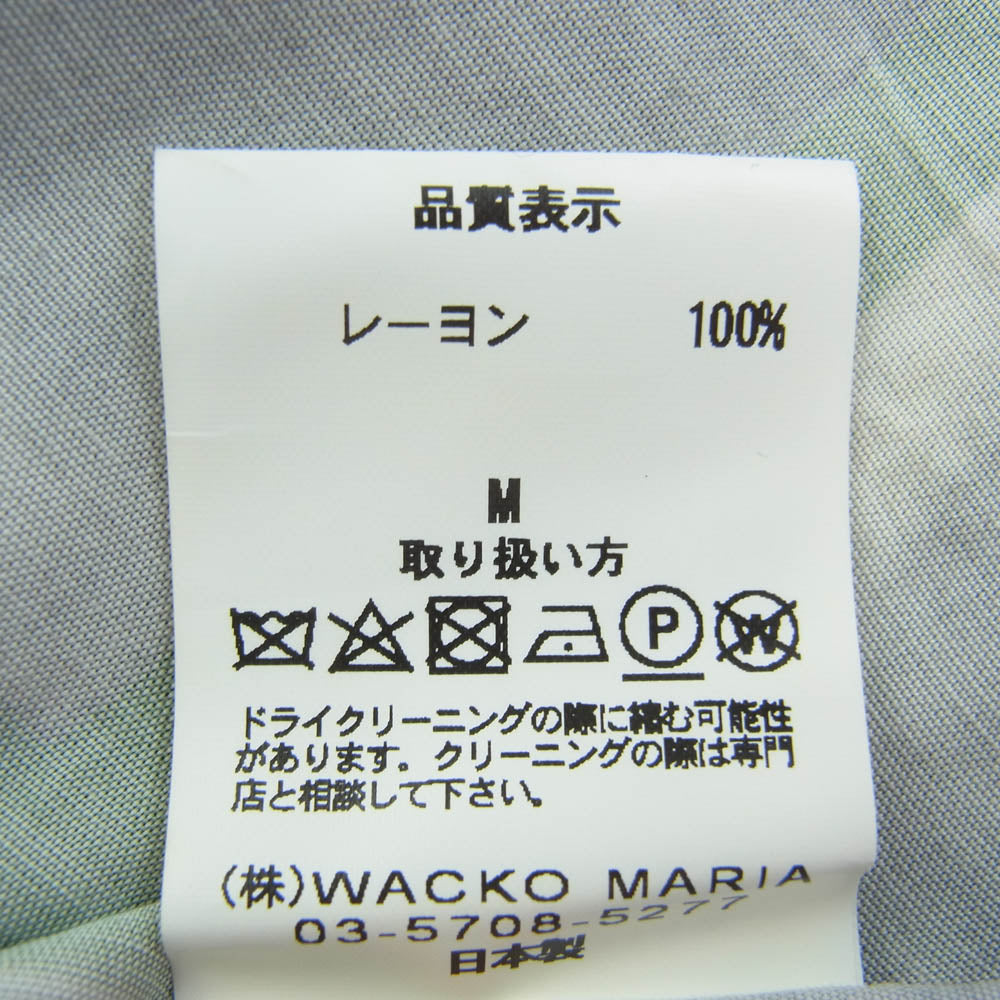 WACKO MARIA ワコマリア BOB MARLEY HAWAIIAN SHIRT L/S ボブマーリー ロングスリーブ ハワイアン 長袖 シャツ グリーン マルチカラー系 M【中古】