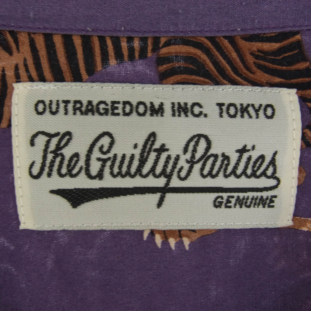 WACKO MARIA ワコマリア 20SS HAWAIIAN SHIRT L/S ロングスリーブ ハワイアン 長袖 シャツ タイガー パープル系 L【中古】