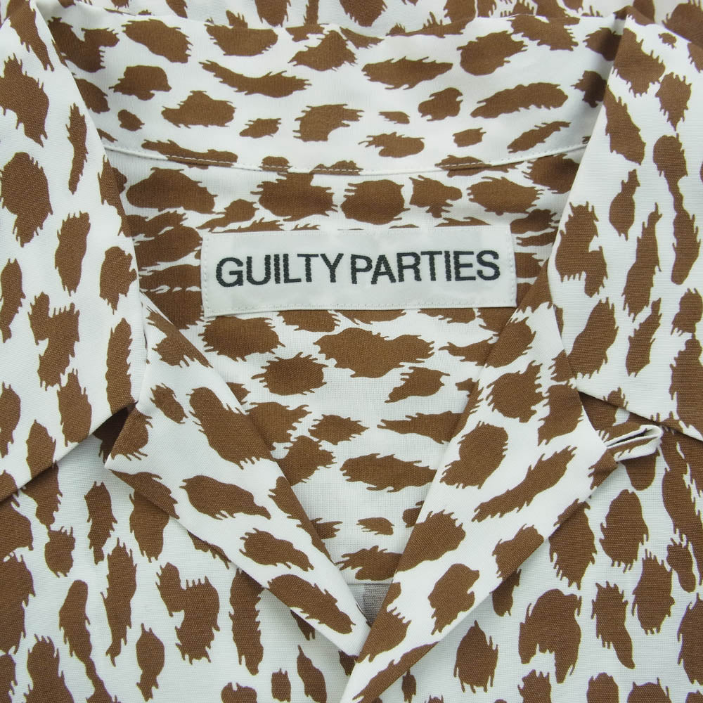 WACKO MARIA ワコマリア 24SS HAWAIIAN SHIRT L/S BROWN ロングスリーブ ハワイアン 長袖 シャツ レオパード ブラウン系 ホワイト系 M【中古】
