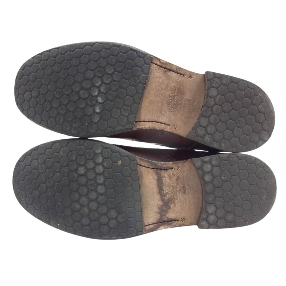 A.P.C. アーペーセー レースアップ レザー ブーツ ブラウン系 43【中古】