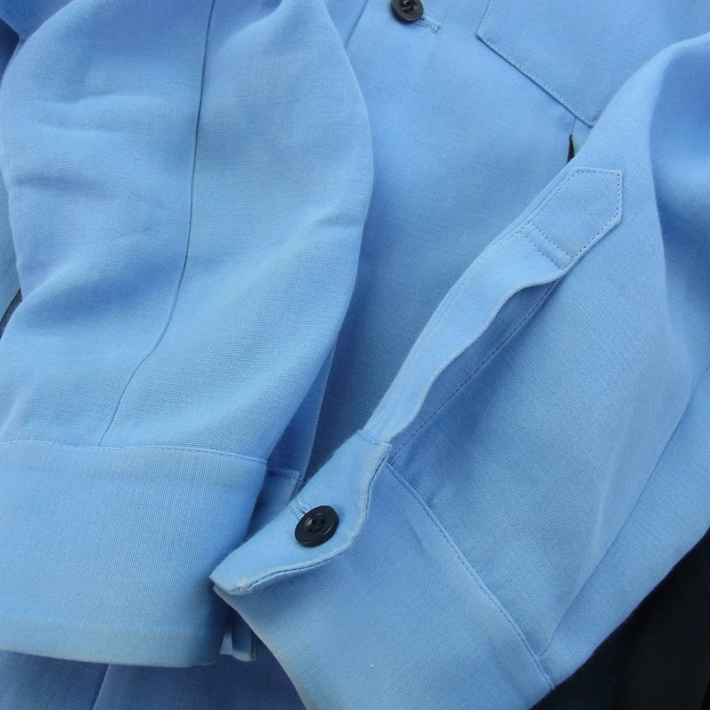 Sacai サカイ 24-07492 Double Faced Silk Cotton Shirt Dres ダブルフェイス シルク コットン シャツ ドレス ジャケット ライトブルー系 ブラック系 2【中古】