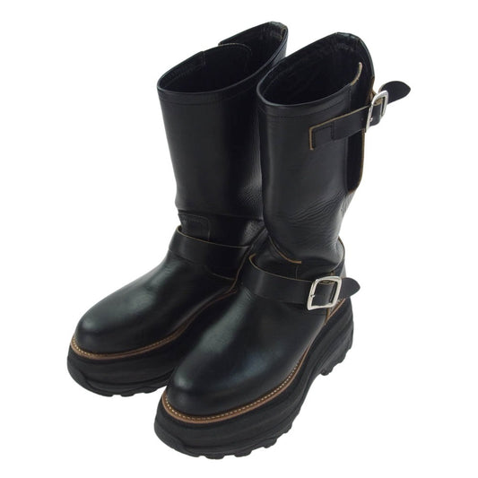 Sacai サカイ 24-07475 Engineer Boots エンジニア ブーツ ブラック系 39【中古】