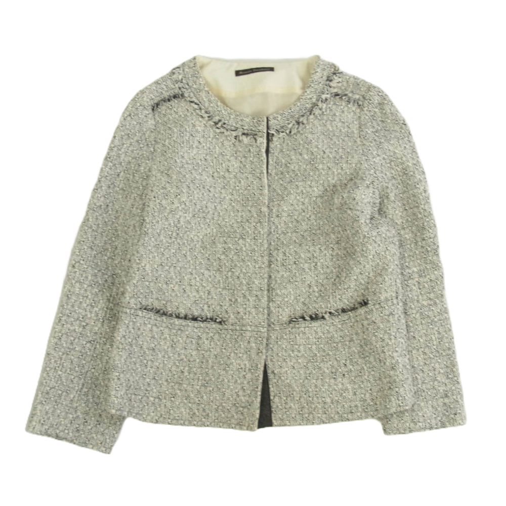DRESSTERIOR ドレステリア M-77W-31 ツイード ノーカラー ジャケット ミニスカート セットアップ 36【中古】