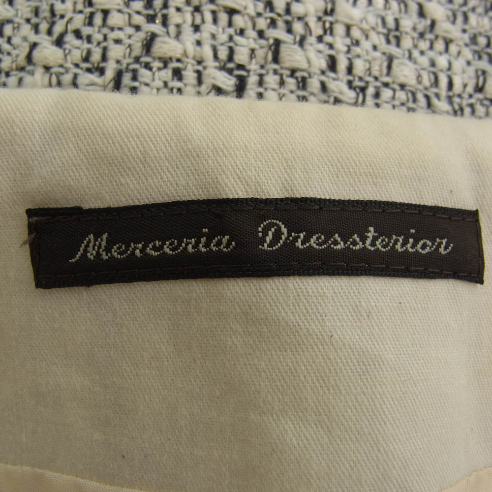 DRESSTERIOR ドレステリア M-77W-31 ツイード ノーカラー ジャケット ミニスカート セットアップ 36【中古】