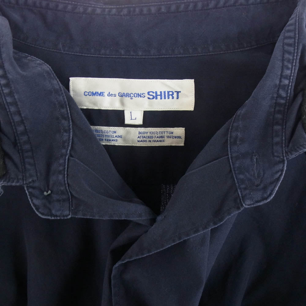 COMME des GARCONS コムデギャルソン SHIRT シャツ コットンブロード 長袖 シャツ ネイビー系 ブルー系 L【中古】