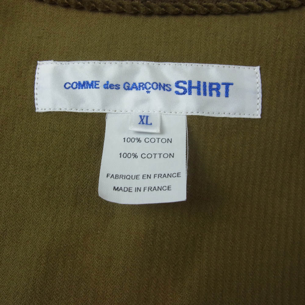 COMME des GARCONS コムデギャルソン SHIRT シャツ コーデュロイ ベスト カーキ系 XL【中古】