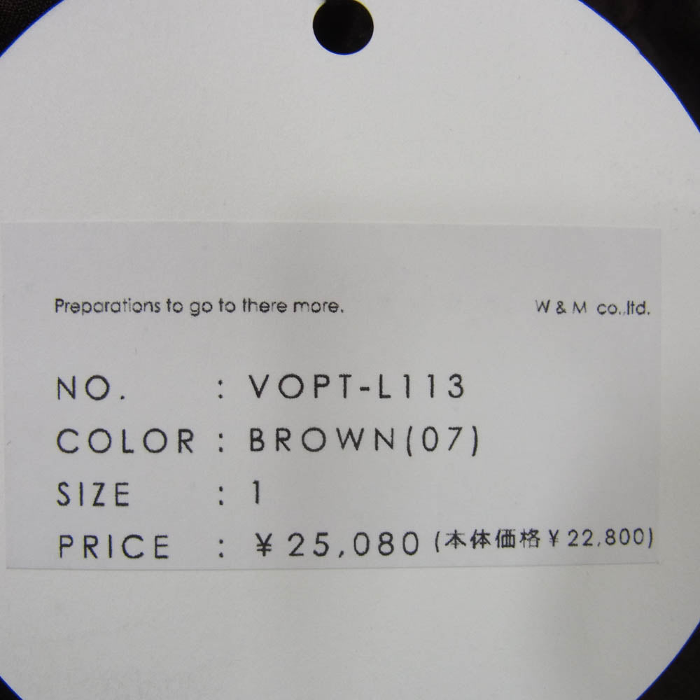 ヴォアーブ VOPT-L113 SUMMER WOOL LIKE WIDE CARGO PANTS サマーウールライク ワイド カーゴパンツ ブラウン系 1【新古品】【未使用】【中古】