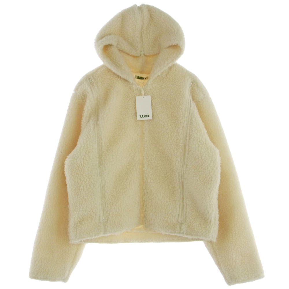 ランディ 24AW AW24-RBL05 THICKET ボアフリース ジップアップ フルジップ フード ジャケット オフホワイト系 2【美品】【中古】