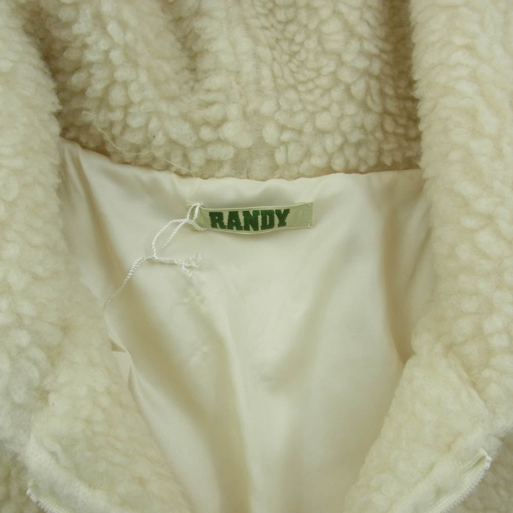 ランディ 24AW AW24-RBL05 THICKET ボアフリース ジップアップ フルジップ フード ジャケット オフホワイト系 2【美品】【中古】