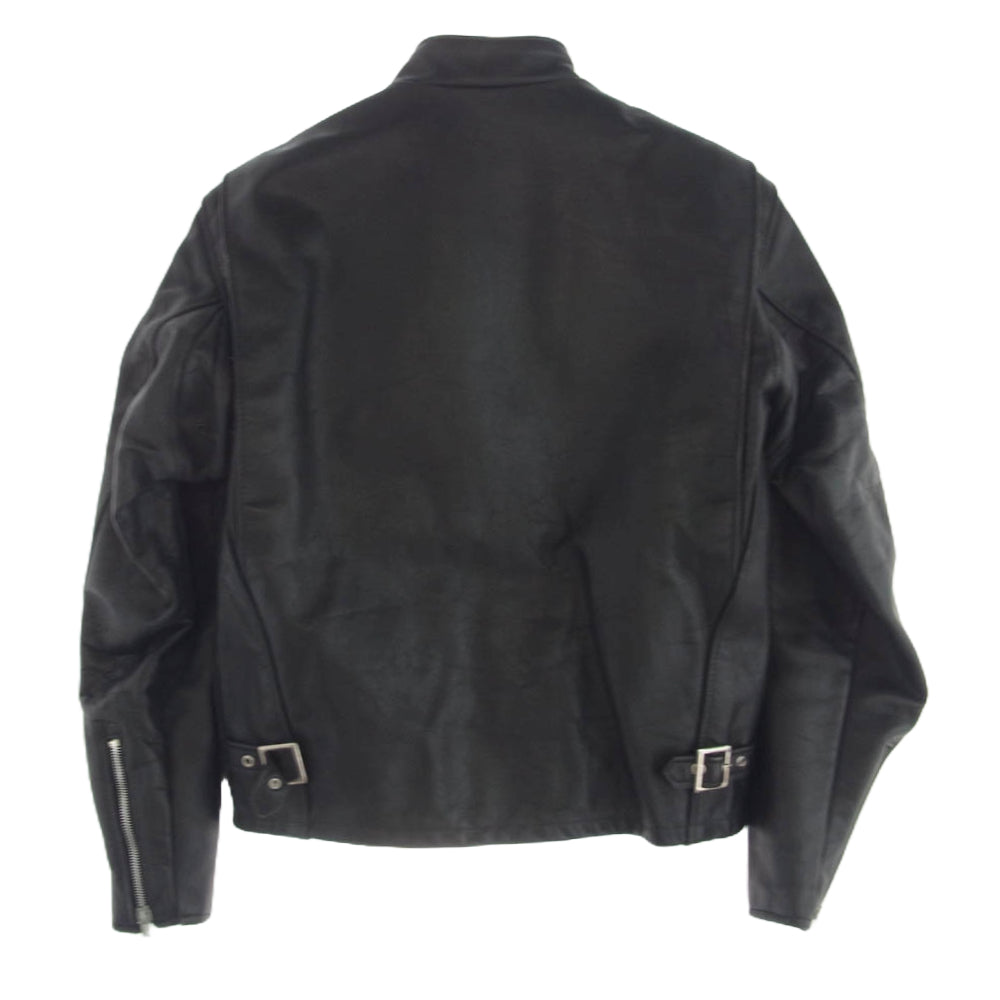 schott ショット 641E USA製 フリースライニング付属 レザー シングルライダースジャケット ブラック系 38【中古】