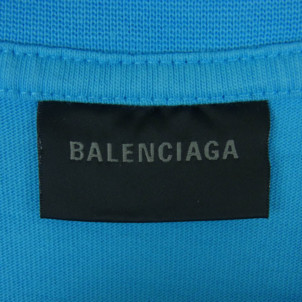 BALENCIAGA バレンシアガ Distressed Political Campaign T-Shirt 半袖 Tシャツ ライトブルー系 XXS【極上美品】【中古】