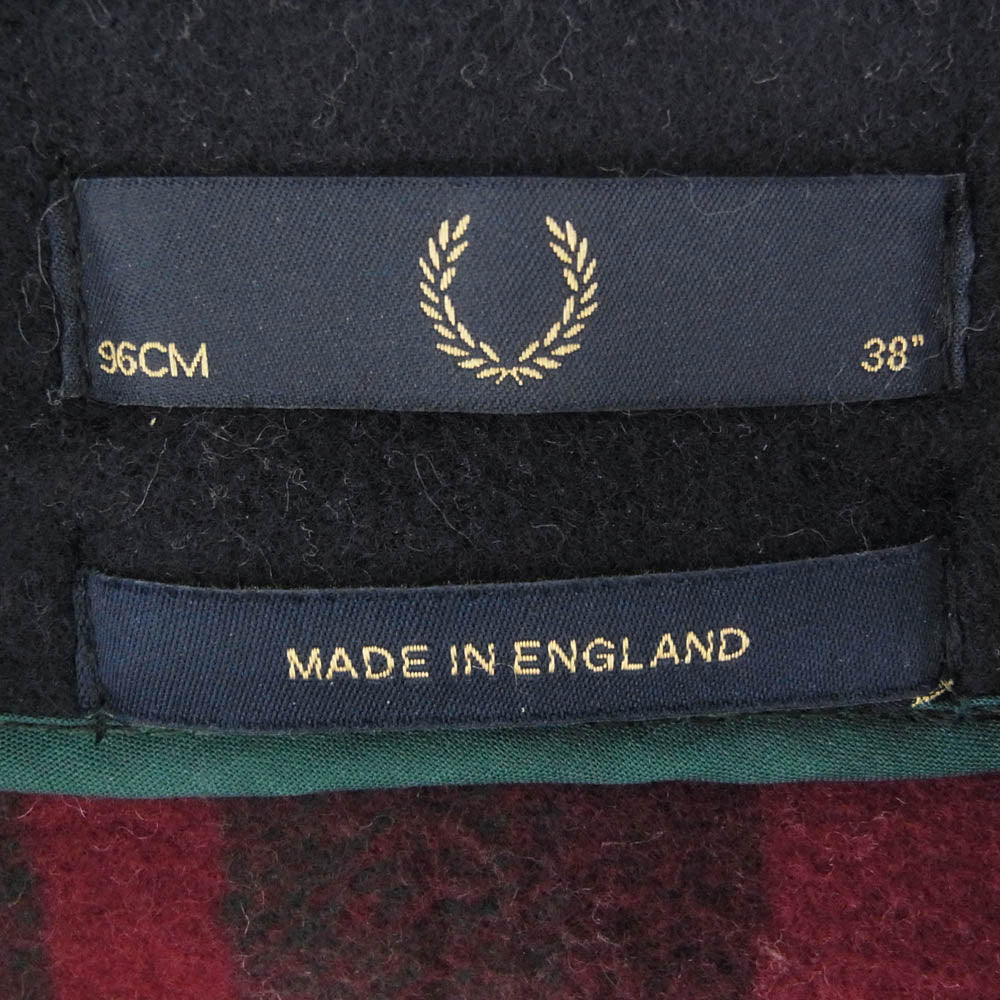 FRED PERRY フレッドペリー × GLOBERALL グローバーオール 英国製 メルトン カーコート ネイビー系 38【中古】