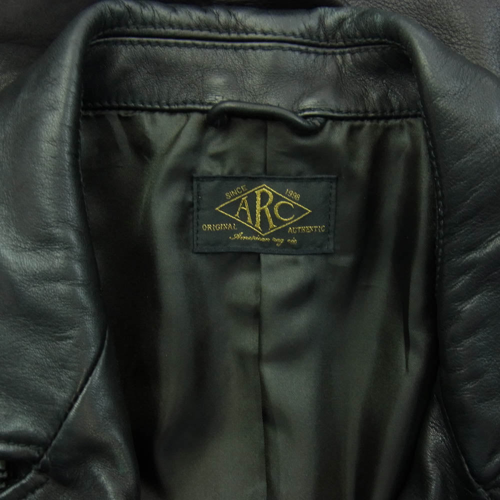 AMERICAN RAG CIE アメリカンラグシー AKS-M171-BL501 ラム レザー ダブルライダースジャケット 羊革 ブラック系 3【中古】