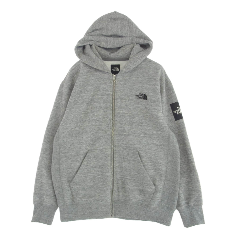 THE NORTH FACE ノースフェイス NT61836 Square Logo FullZip スクエア ロゴ フルジップ パーカー グレー系 XL【中古】