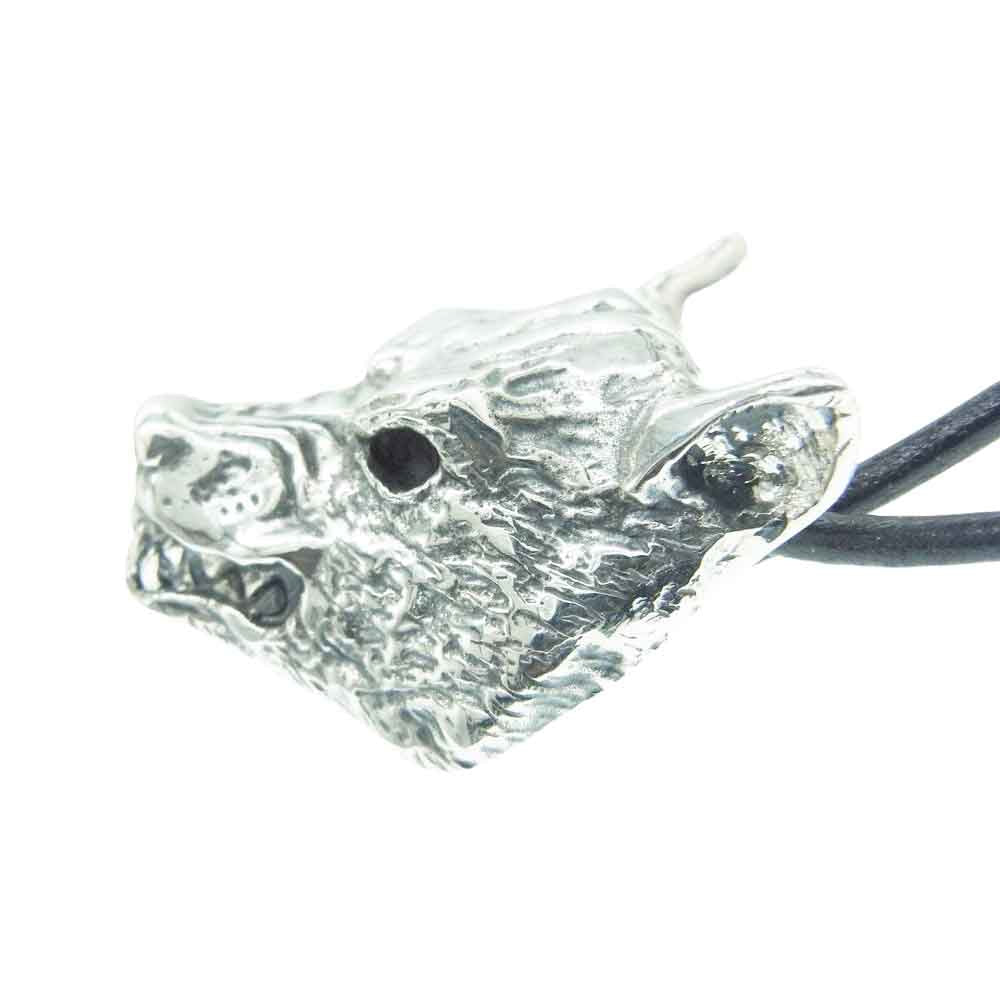 CRAZY PIG クレイジーピッグ 購入時納品書付属 Wolf Pendant ウルフ ペンダント シルバー系【美品】【中古】