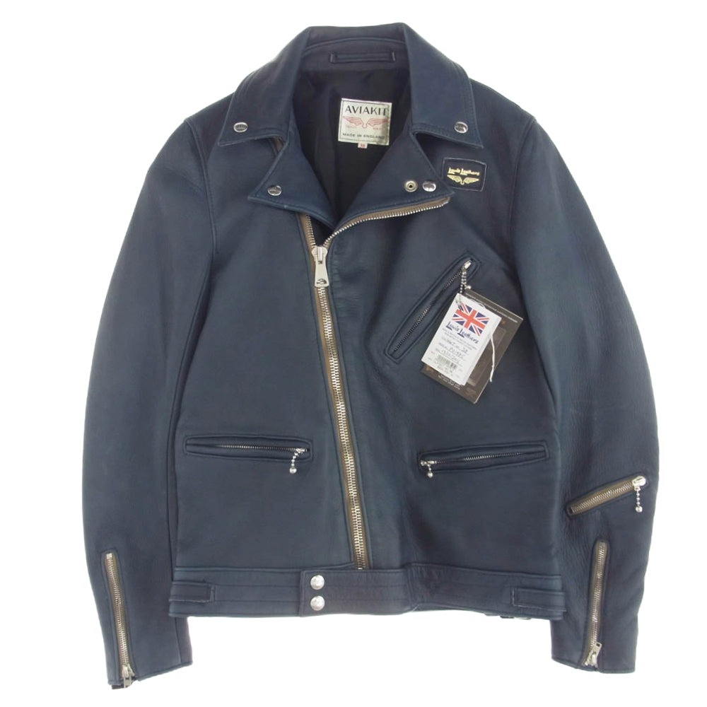 The REAL McCOY'S ザリアルマッコイズ LLJT201 × REAL McCOYS リアルマッコイズ ディアスキン Cyclone サイクロン ライダース ジャケット ネイビー系 38【新古品】【未使用】【中古】