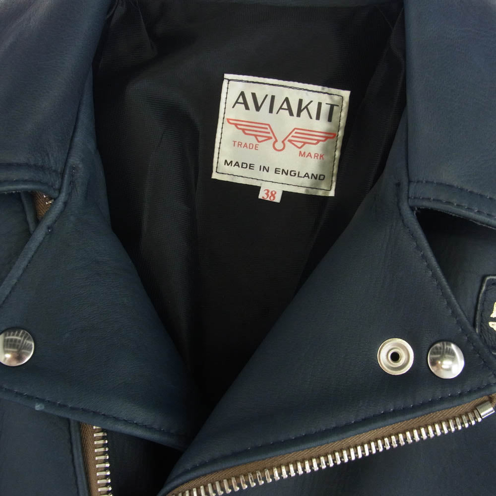 The REAL McCOY'S ザリアルマッコイズ LLJT201 × REAL McCOYS リアルマッコイズ ディアスキン Cyclone サイクロン ライダース ジャケット ネイビー系 38【新古品】【未使用】【中古】