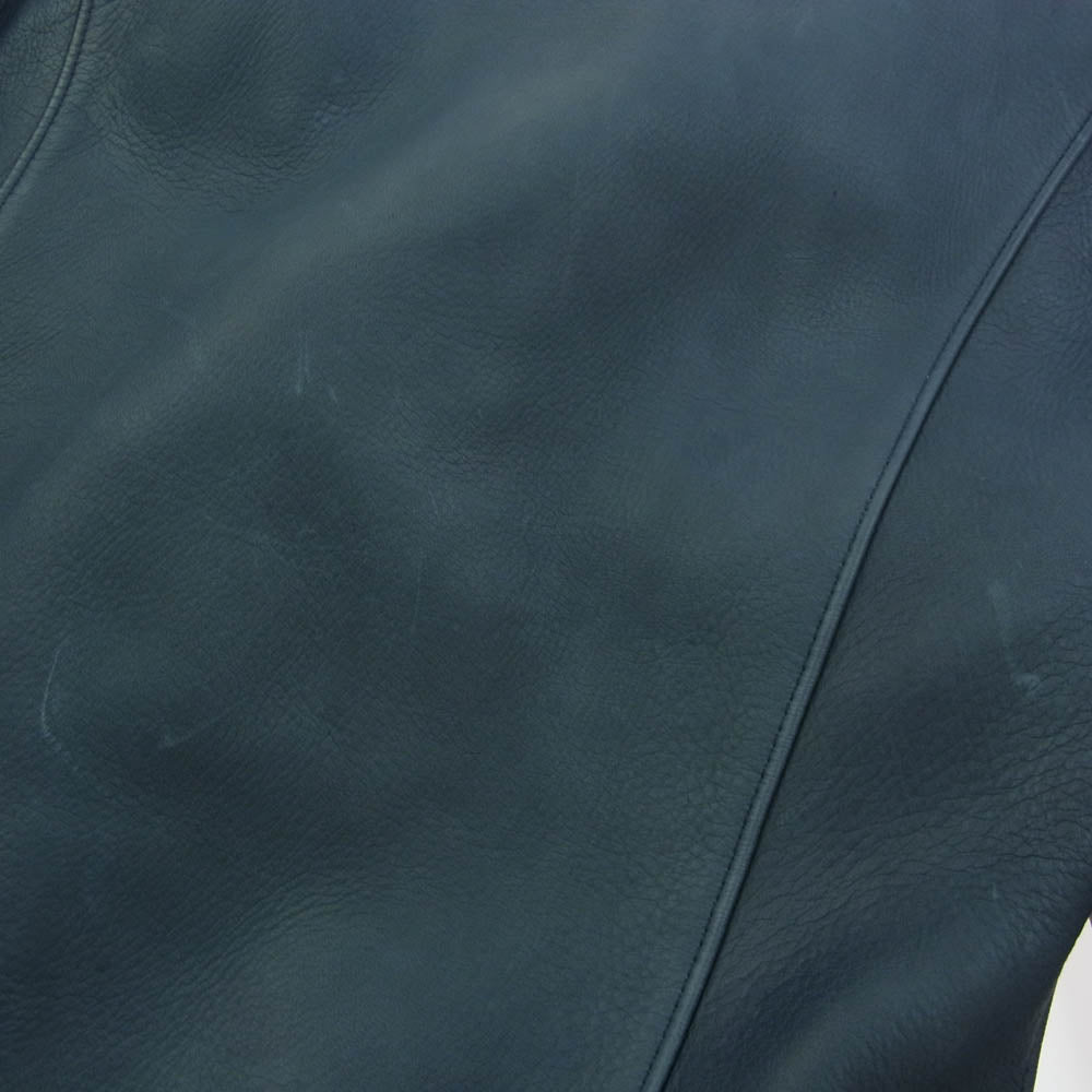 The REAL McCOY'S ザリアルマッコイズ LLJT201 × REAL McCOYS リアルマッコイズ ディアスキン Cyclone サイクロン ライダース ジャケット ネイビー系 38【新古品】【未使用】【中古】