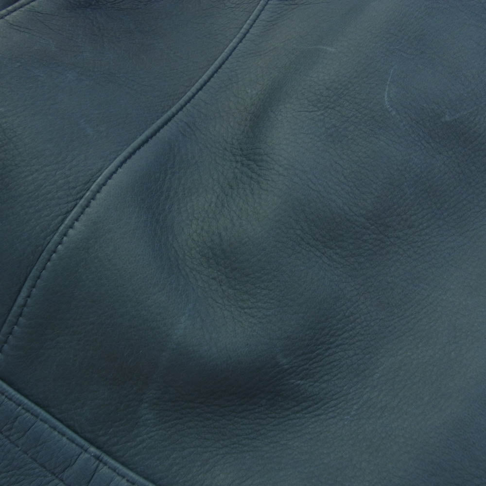 The REAL McCOY'S ザリアルマッコイズ LLJT201 × REAL McCOYS リアルマッコイズ ディアスキン Cyclone サイクロン ライダース ジャケット ネイビー系 38【新古品】【未使用】【中古】